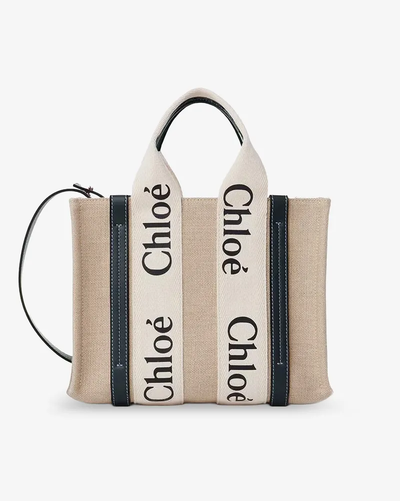 Chloé Women's Crossbody Bag Linen And Leather Beige Linen-Leather Shoulder Linen/leather Beige