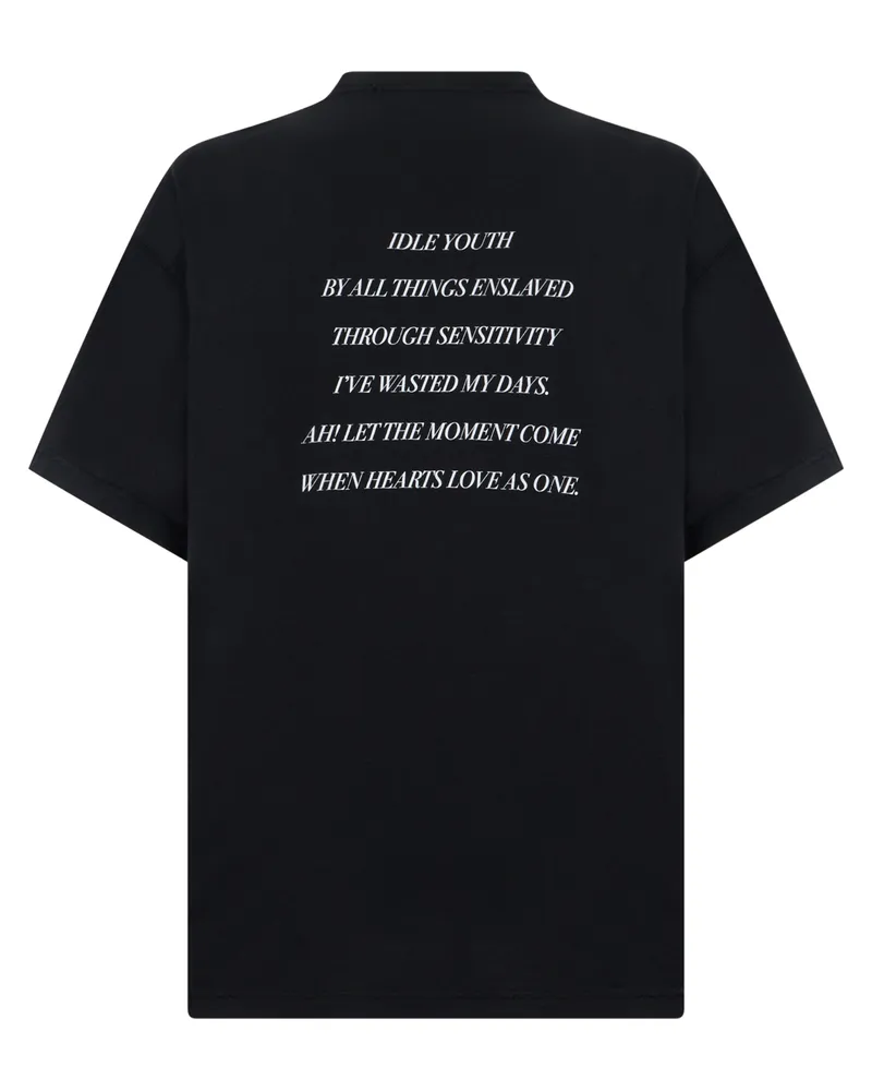 Balenciaga Men T-Shirt With Graphic Print, Black Cotton T-Shirts And Polos Black