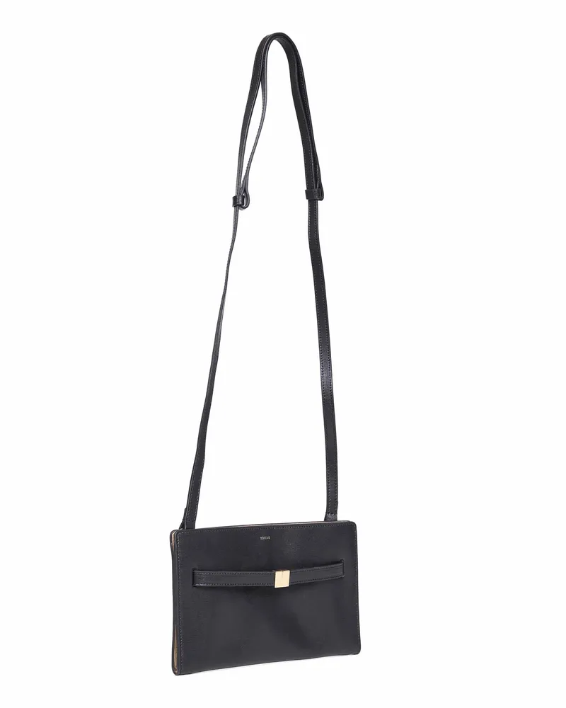 Totême Palmellato Calf Leather Crossbody Bag — Black Black