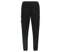 Garment-Dyed Stretch Twill Cargo Pants — Black
