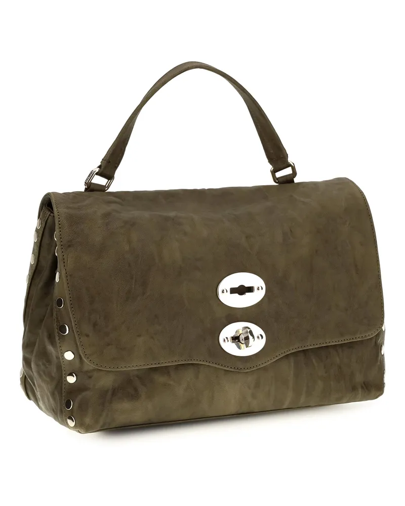 Zanellato Women's Postina Officina Top Handle Bag Brown Valle Del Casentino Suede Shoulder Brown