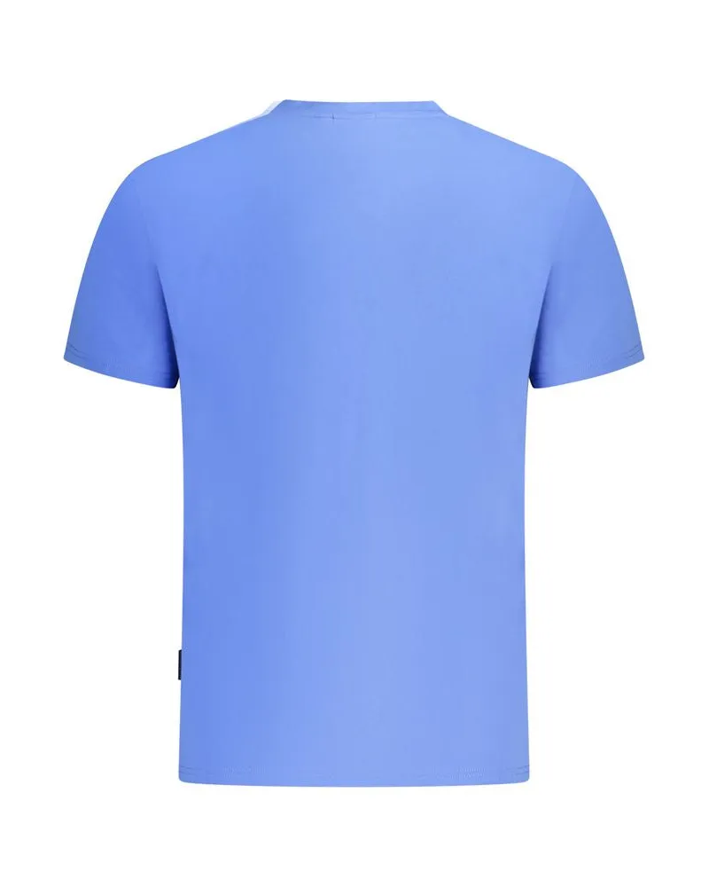 Napapijri Logo-Embroidered Cotton T-Shirt — Blue Blue