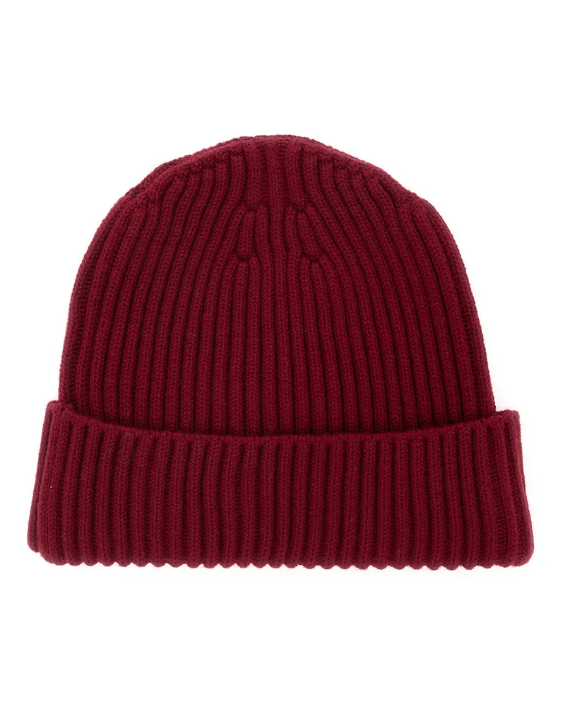 Stone Island Boys' Beanie With Cuff Red Tech Fabric Hat Red