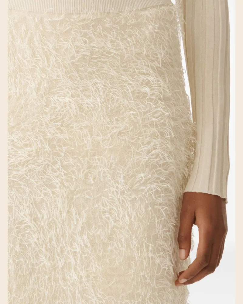 Fabiana Filippi Women's Textured-Finish Midi Skirt Ss25 W Beige