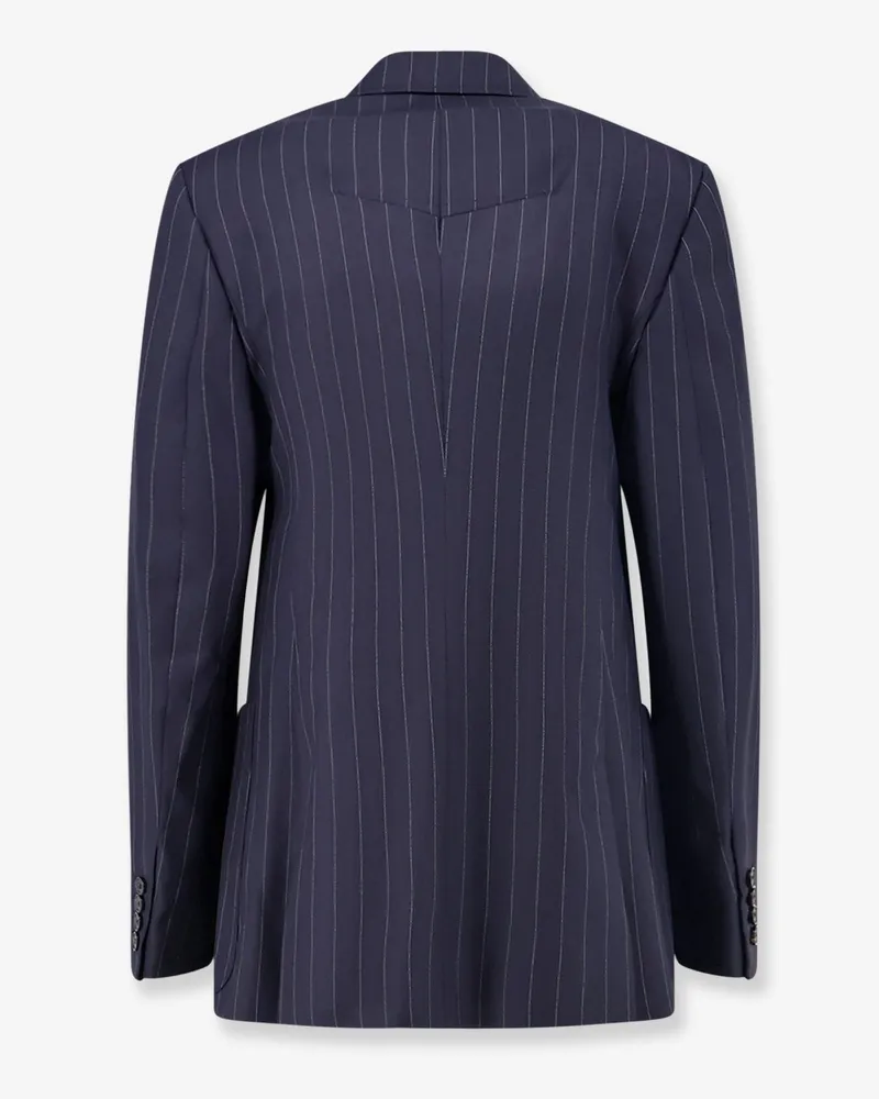 Givenchy Women's Blazer Double-Breasted Wool Blue Blazers Jacket Navy