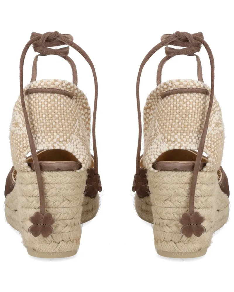 Castañer Espadrille Leather Sandals — Gray Gray