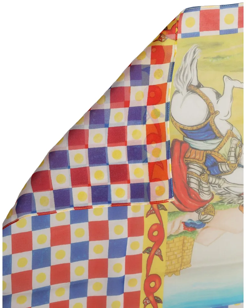 Dolce & Gabbana Silk Carretto Print Scarf — Multicolor Multicolor