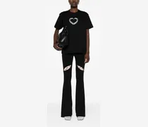 Graphic Heart Print T-Shirt — Black