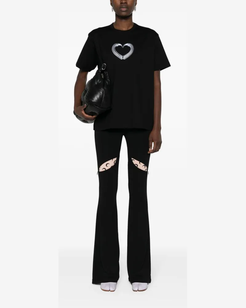 Junya Watanabe Graphic Heart Print T-Shirt — Black Black
