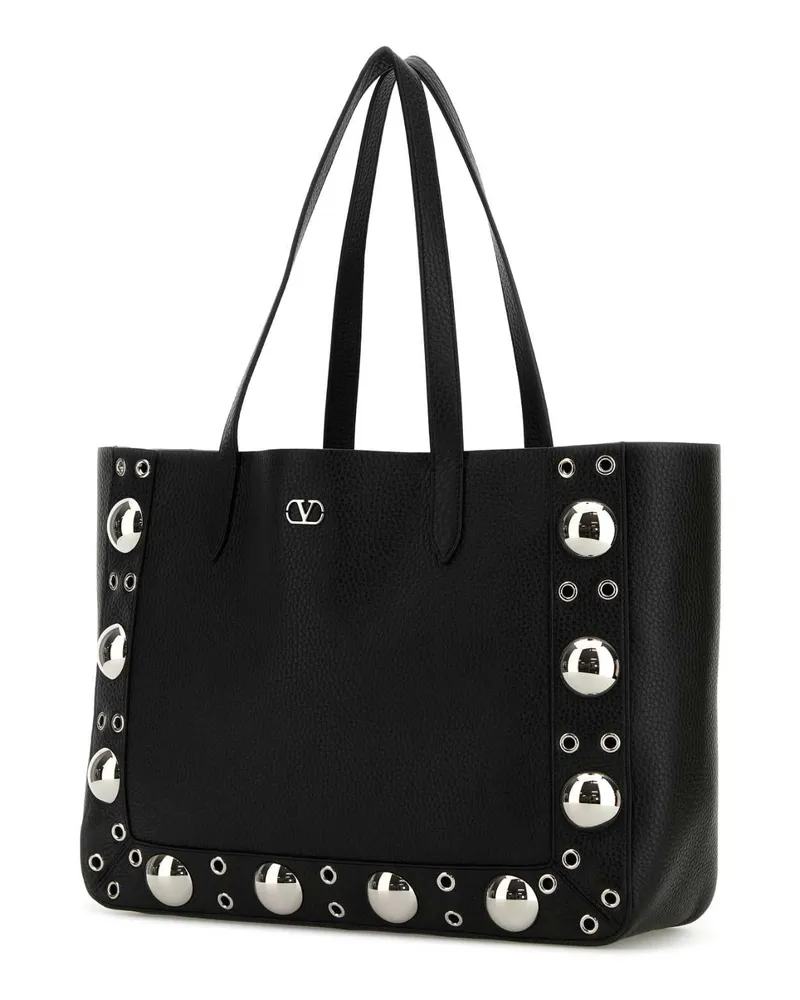 Valentino Garavani Women's Black Leather Vlogo Signature Shopping Bag Nero Calf - Bos Taurus Borse A Mano Black