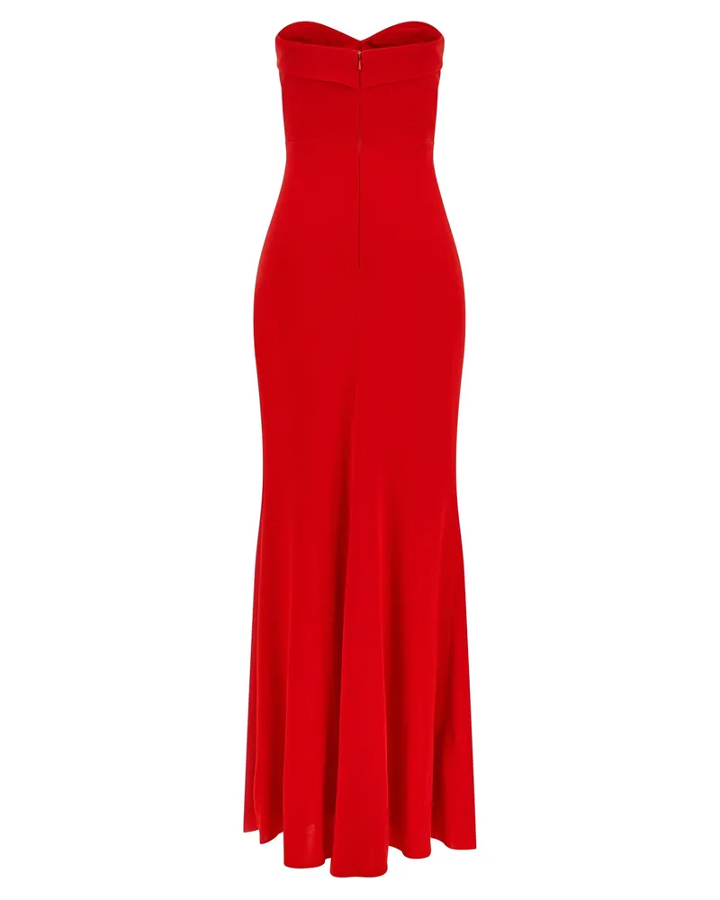 Elie Saab Asymmetrical Draped Jersey Dress — Red Red