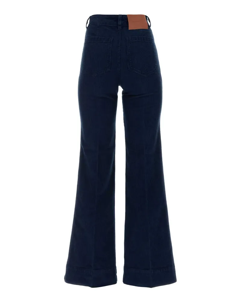 Victoria Beckham Indigo Garment-Dyed Cotton Jeans — Navy Navy