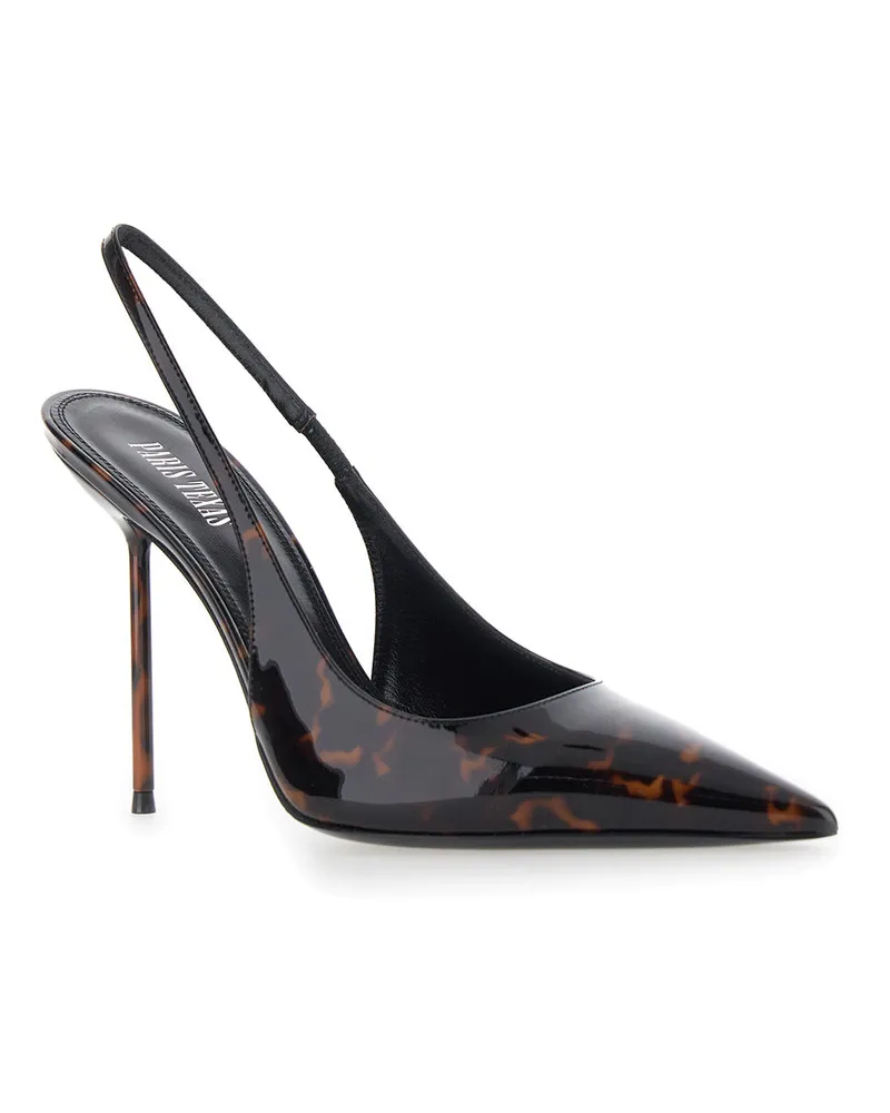 Paris Texas Women's Slingback Pumps Lidia Brown Patent Calfskin Brown
