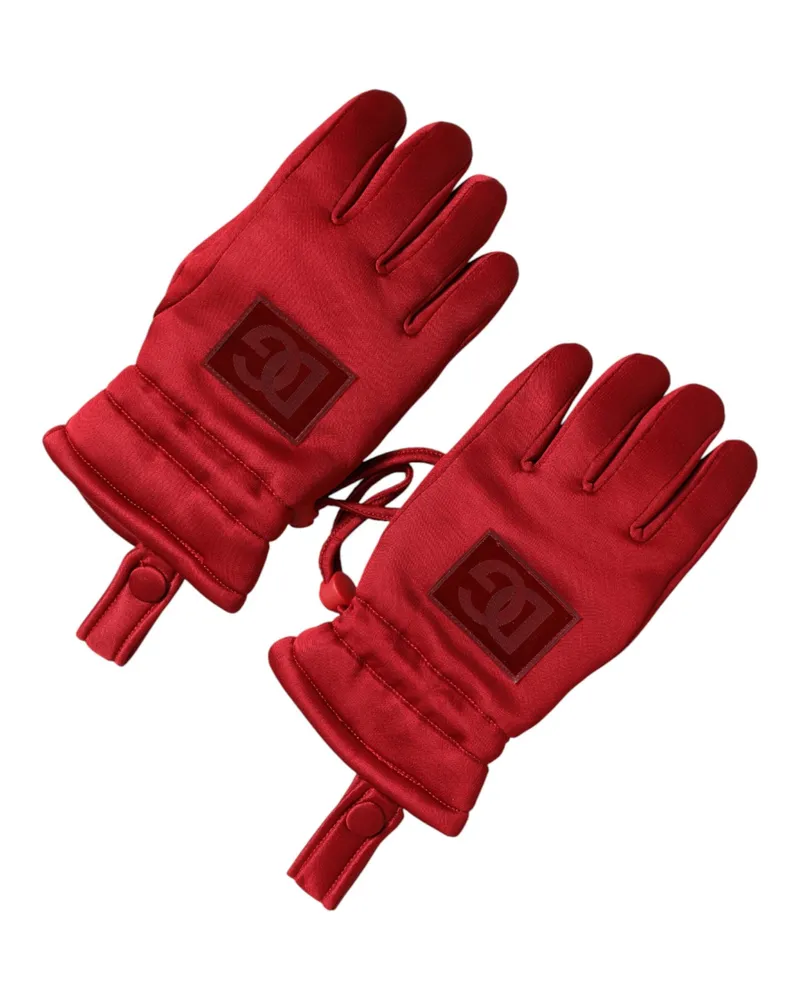 Dolce & Gabbana Men's Red Viscose Motorcycle Biker Mitten Gloves Pa+vi Red