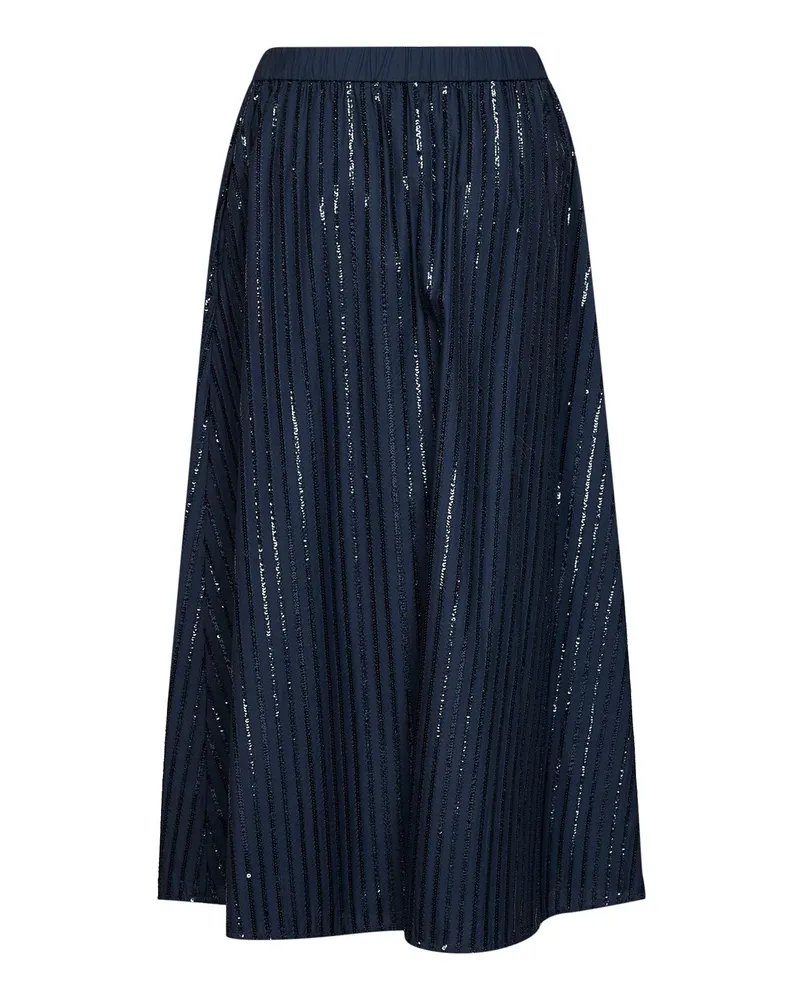 Max Mara Women's Midi Skirt With Blue Sequins Cotton Blue