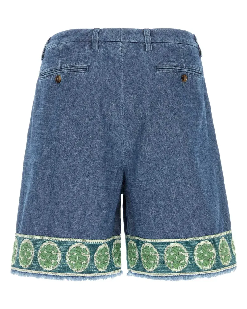 Valentino Garavani Men's Denim Bermuda Shorts Mediumbluedenim Exterior: Cotton Blue