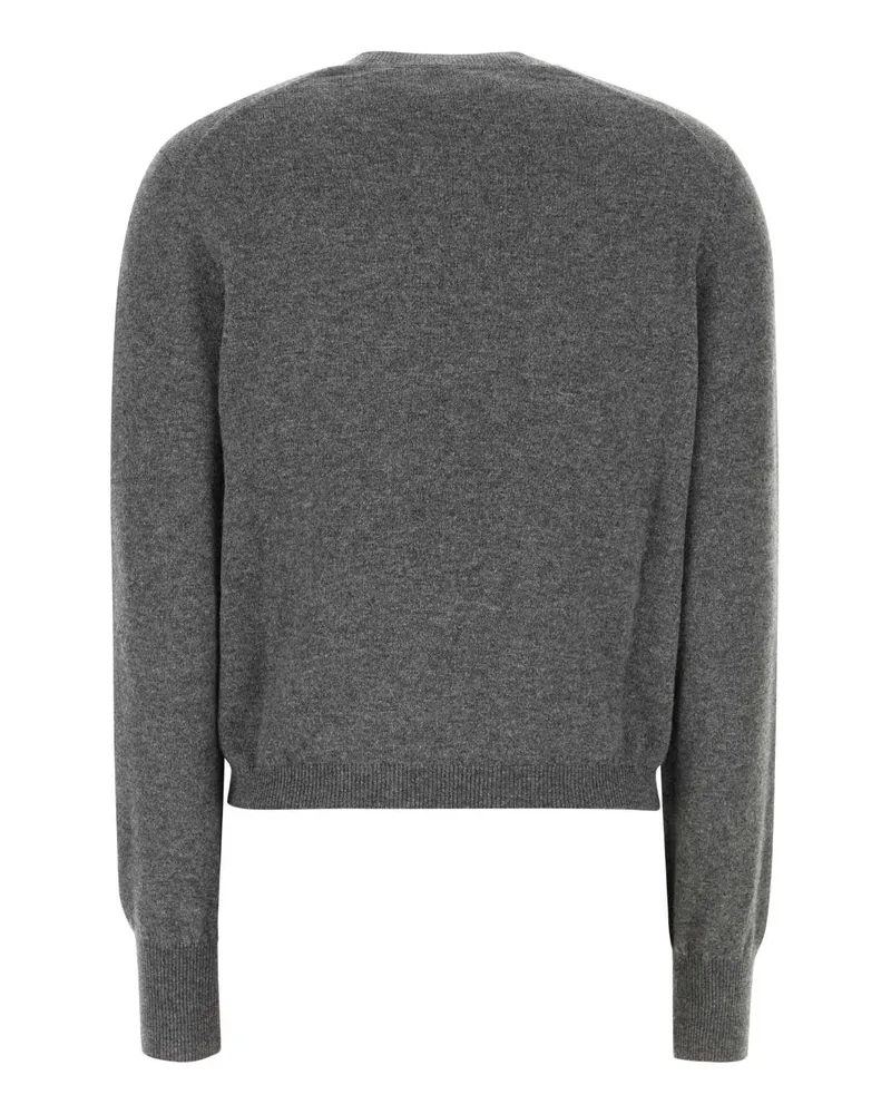 Ferragamo Women's Dark Grey Stretch Cashmere Blend Cardigan Grigiomelange Ws-Pa-Ea Maglieria Sweater Gray