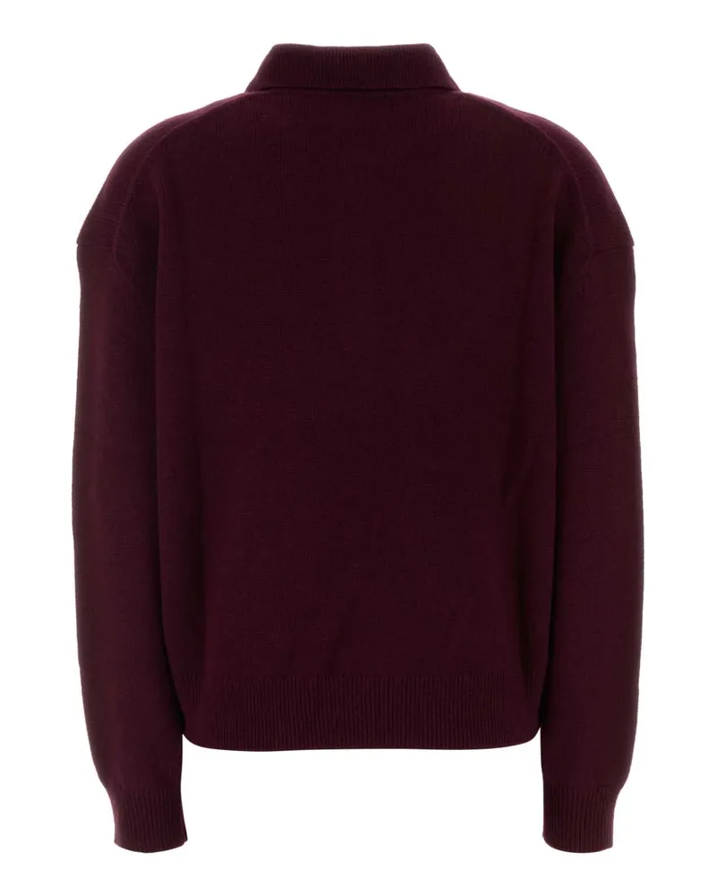Anine Bing Women Burgundy Cashmere Lee Polo Shirt Fig Exterior Exterior: T-shirts And Polos Burgundy