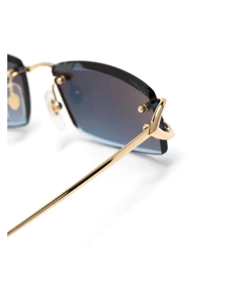 Cartier CT0465S Rimless Blue Gradient Sunglasses — Gold Gold