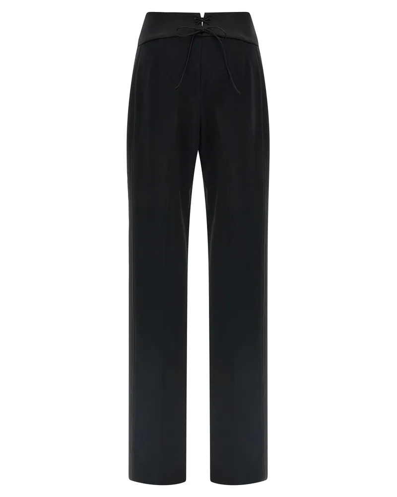 Ermanno Scervino High-Waisted Tuxedo Trousers — Black Black