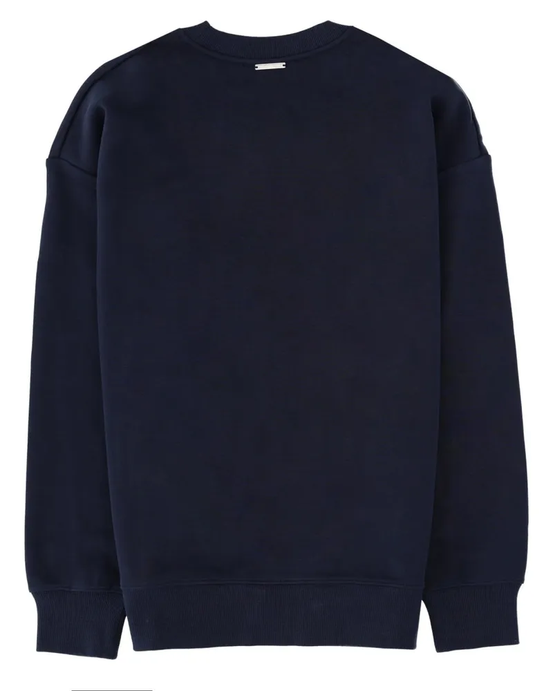 Michael Kors Logo-Embroidered Organic Cotton Sweatshirt — Blue Blue