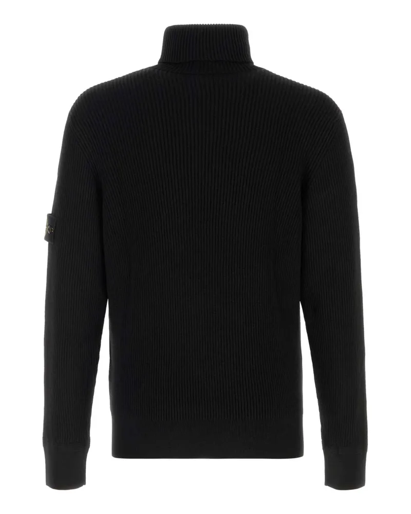 Stone Island Black Maglie Exterior: Virgin Wool Sweater Black