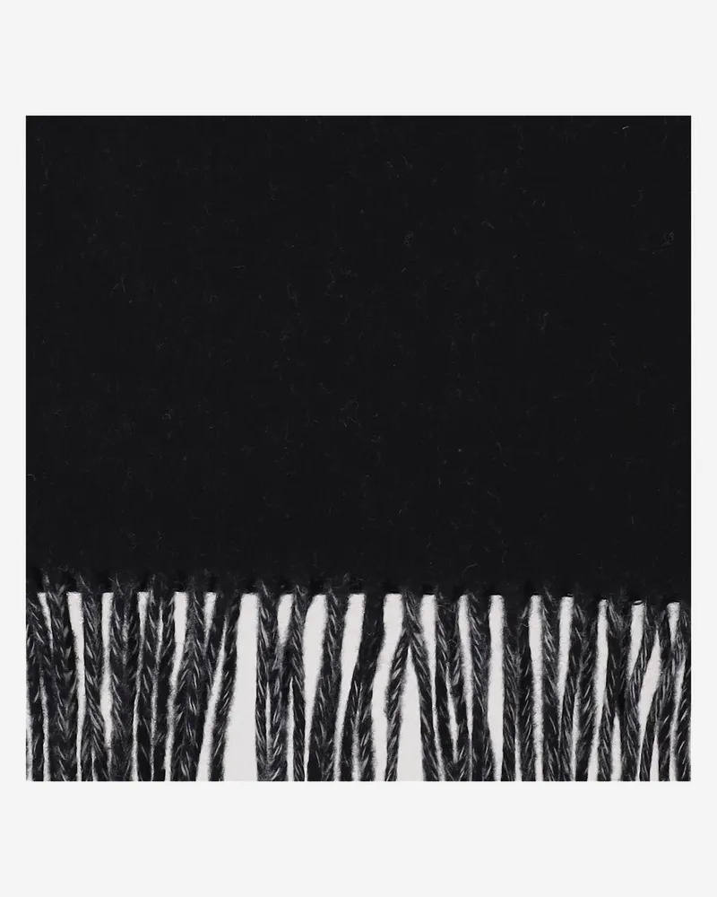 Jacquemus Wool With Maxi Logo Scarf — Black Black