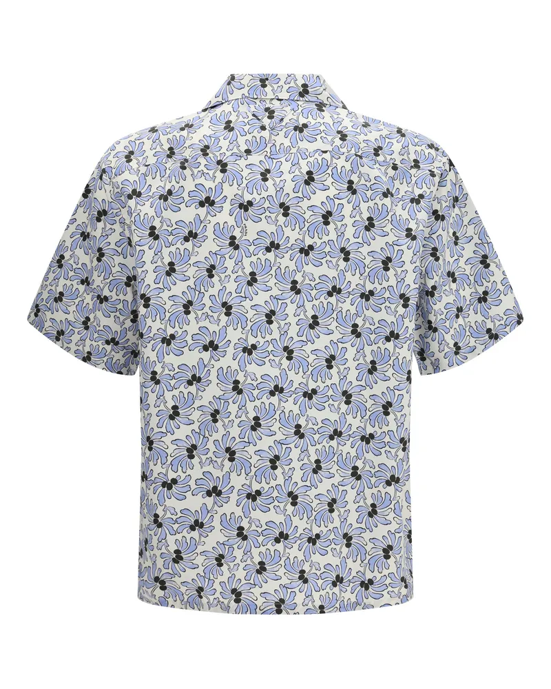 Prada Floral-Print Cotton-Silk Shirt — White White
