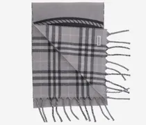 Reversible Cashmere Logo Scarf — Gray