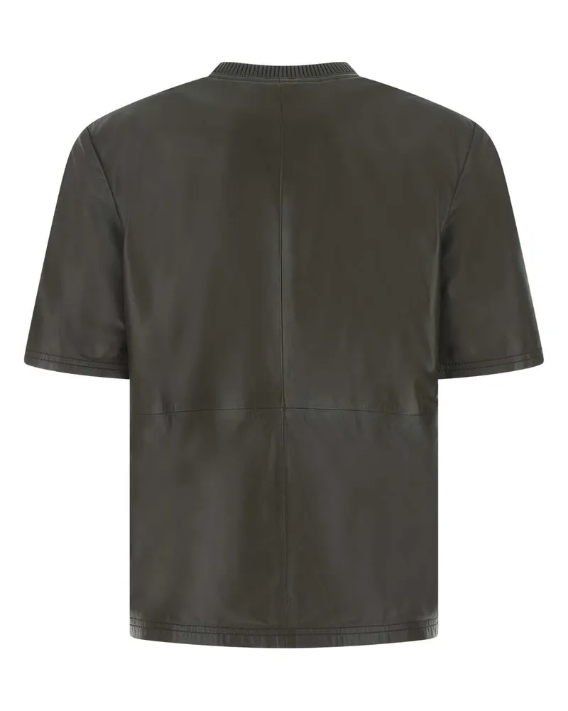 Amiri Women's Bovine Leather T-Shirt Brown Brown