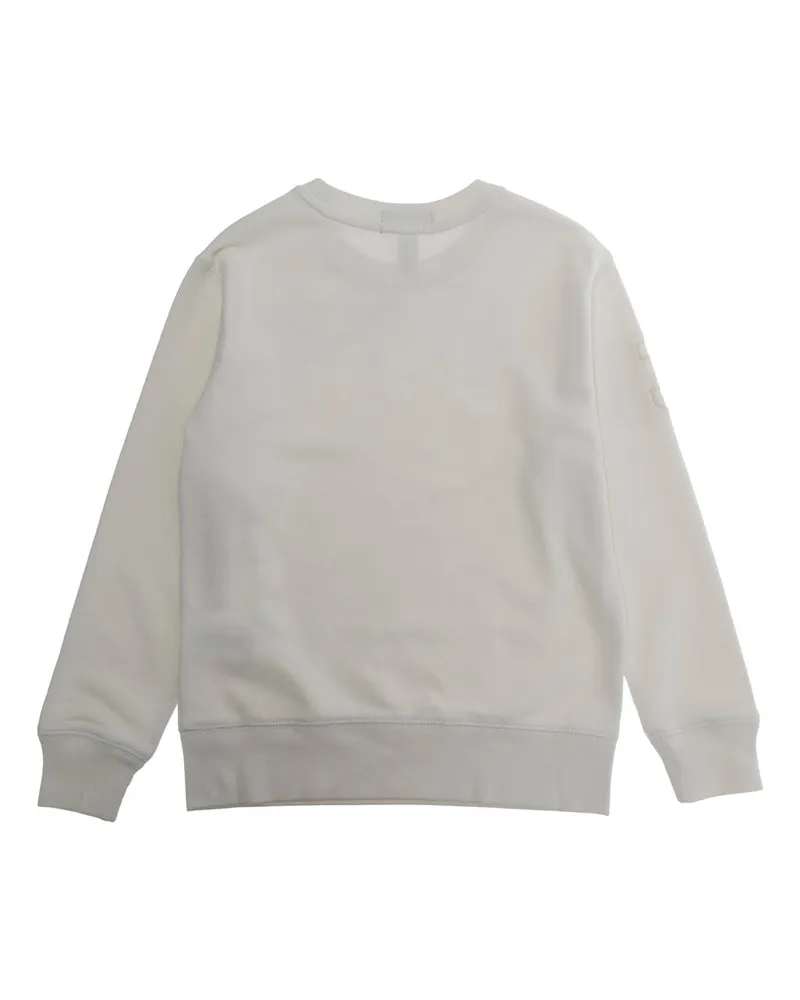 Ralph Lauren Boys' Sweater Long Sleeve Round Neck White Cotton Tops Top White
