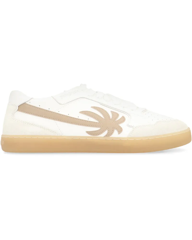 Palm Angels Men's Sneakers New Palm 1 Leather White Cow Hide Trainers White