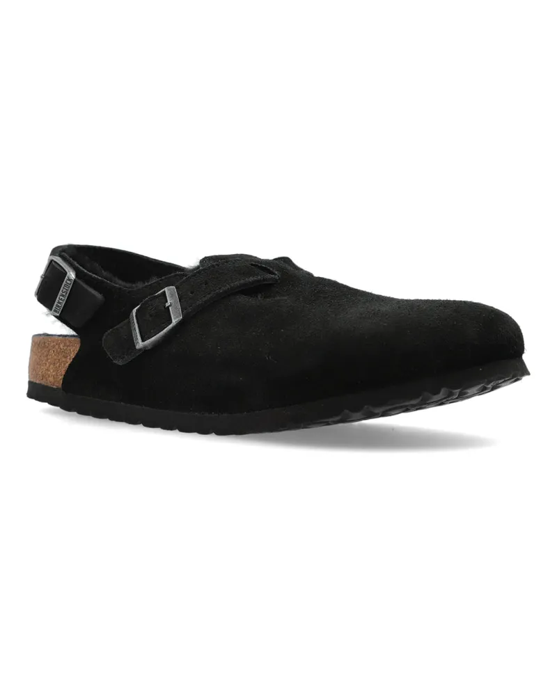 Birkenstock Men's Tokio Shearling Suede Mules Black Shoes > Loafers & Sandals Black