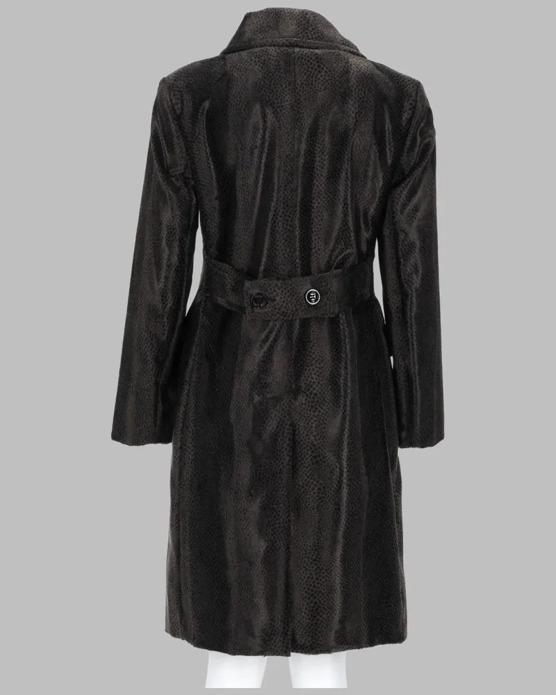 Paltò Double-Breasted Cotton-Viscose Trench Coat — Brown Brown