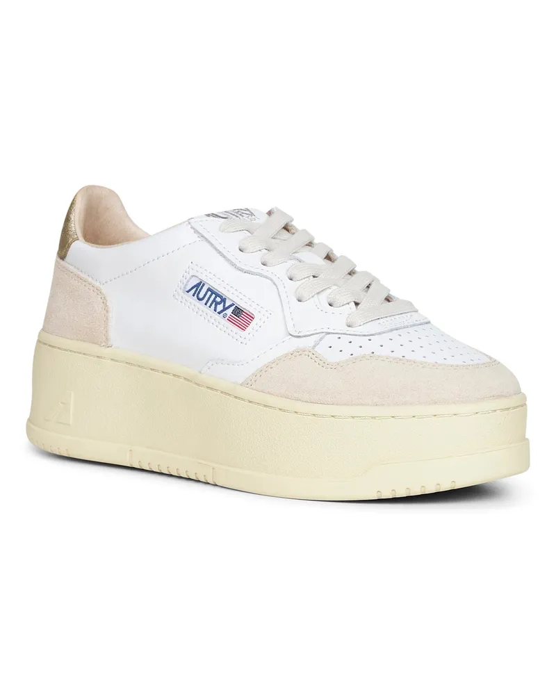 AUTRY Women's Sneakers Medalist Platform White Leather-Suede Calf Leather Trainers White