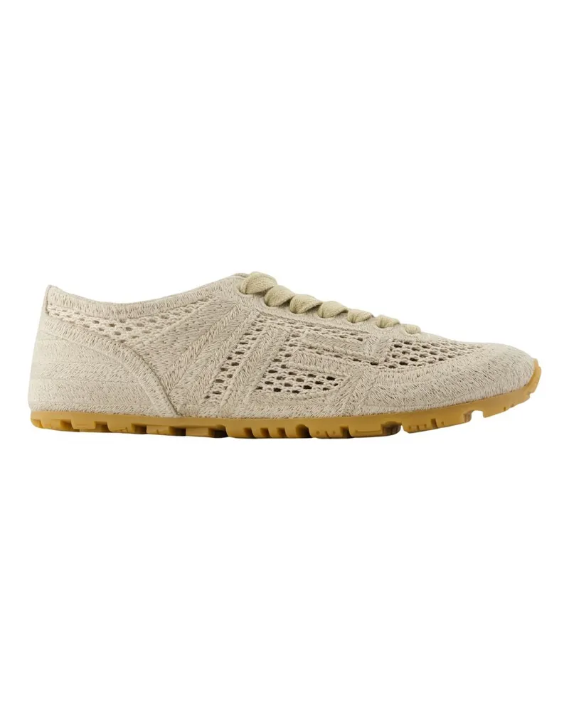 Balmain Women's Racer 45 Sneaker Beige Cotton Beige