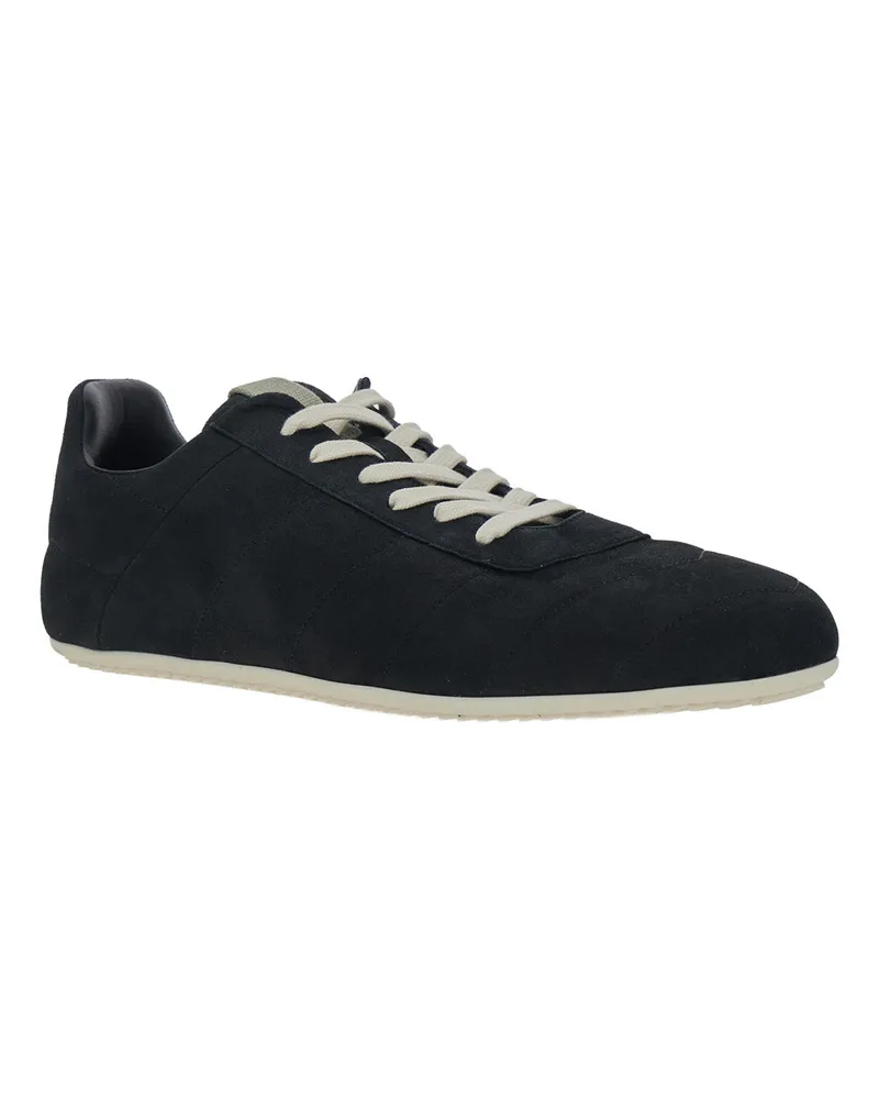 Rick Owens Men's Sneakers Quilted Minimal Black Leather Trainers Black