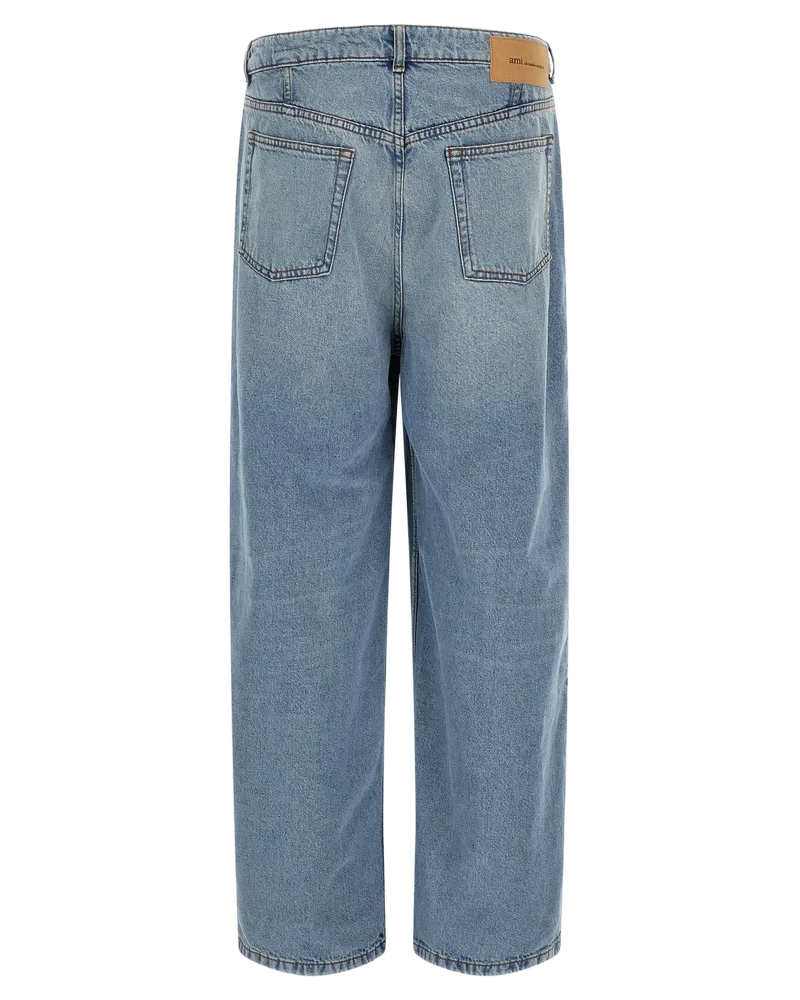 AMI Paris Relaxed Fit Cotton Jeans — Blue Blue