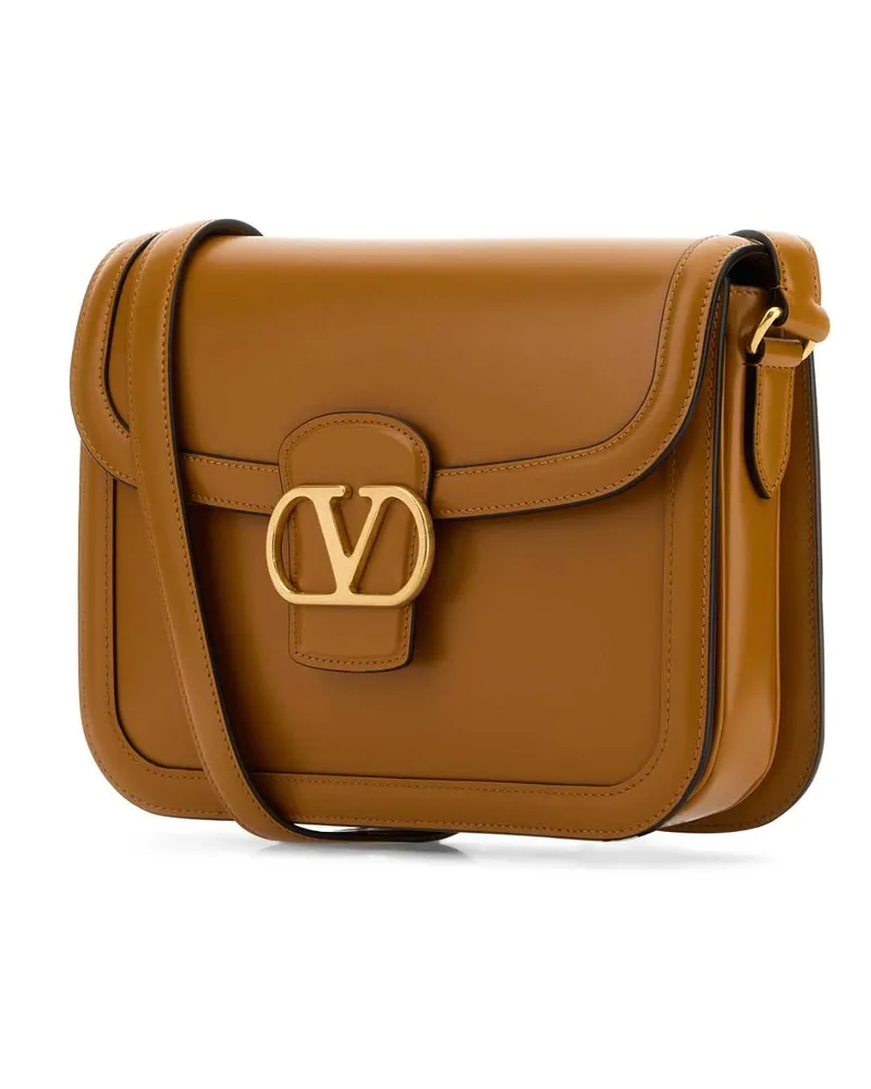 Valentino Garavani Women's Camel Leather 9to5 Shoulder Bag Goldencuir Borse A Tracolla Tan