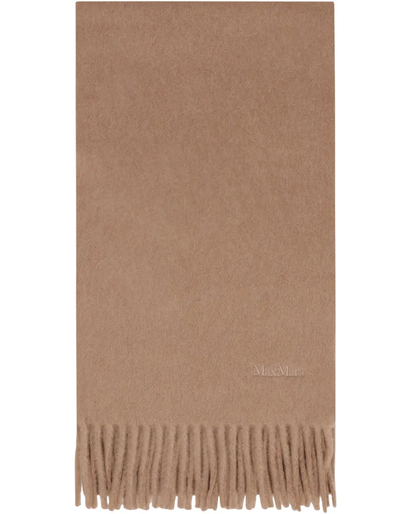 Max Mara Women's Wool Scarf With Fringes Camel Scarfs Camel