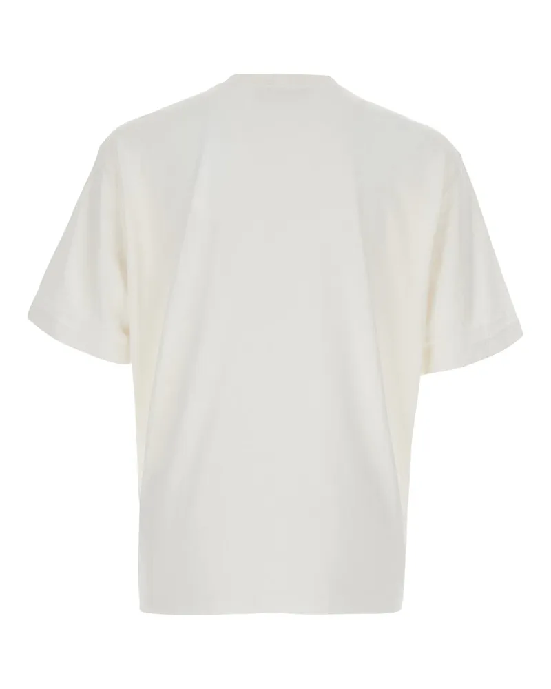 Stone Island Men T-Shirt Crew Neck Heavyweight White Cotton T-Shirts And Polos White