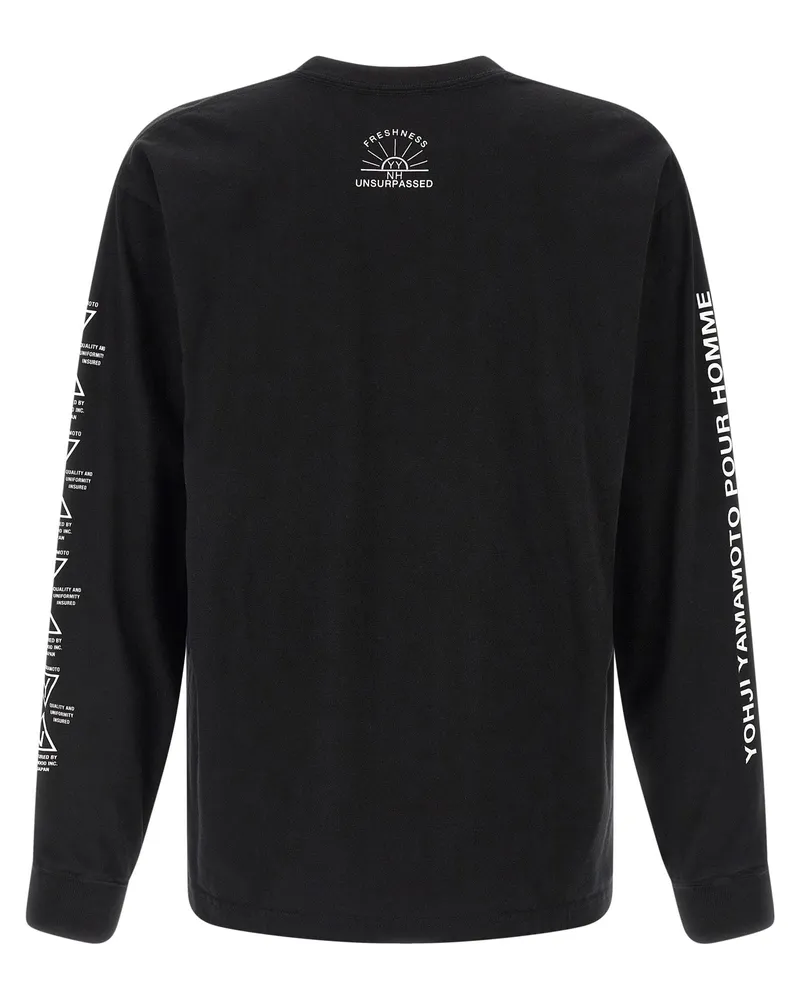 Yohji Yamamoto Logo-Print Cotton Long-Sleeve T-Shirt — Black Black