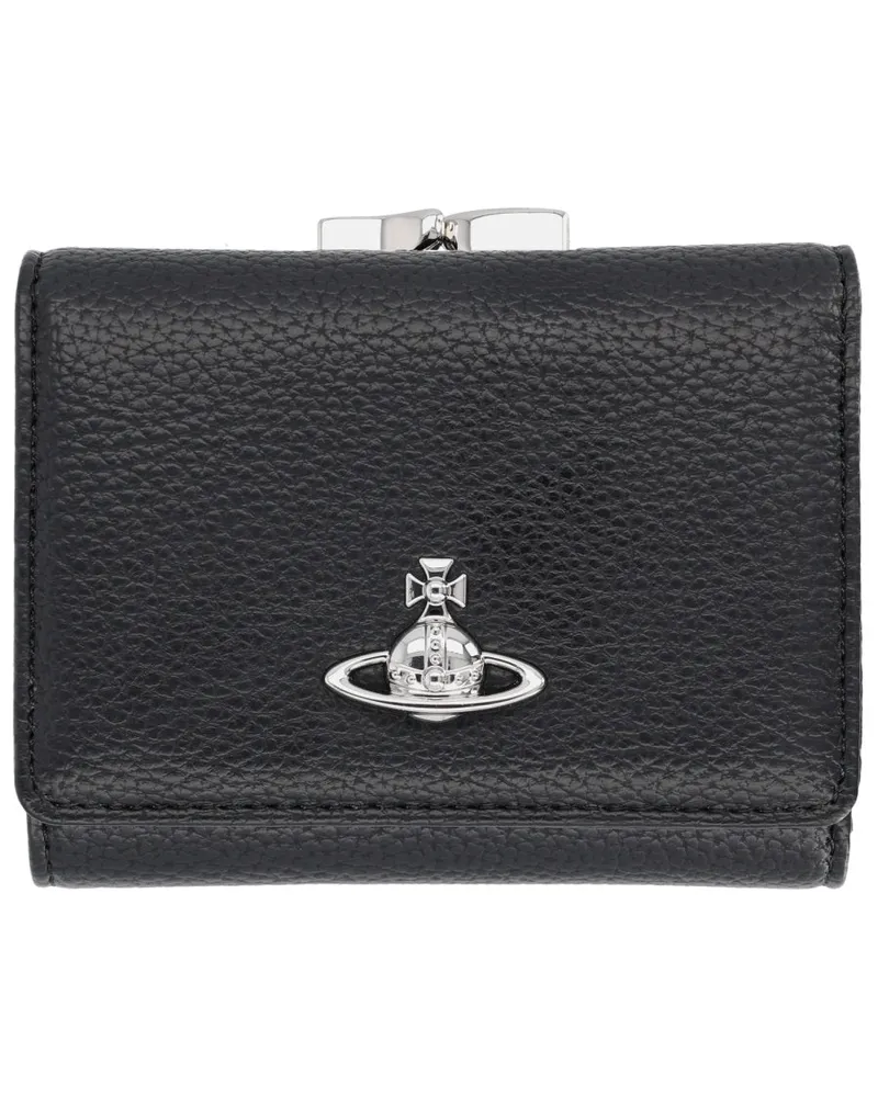 Vivienne Westwood Metal Frame Kiss-Lock Wallet — Black Black