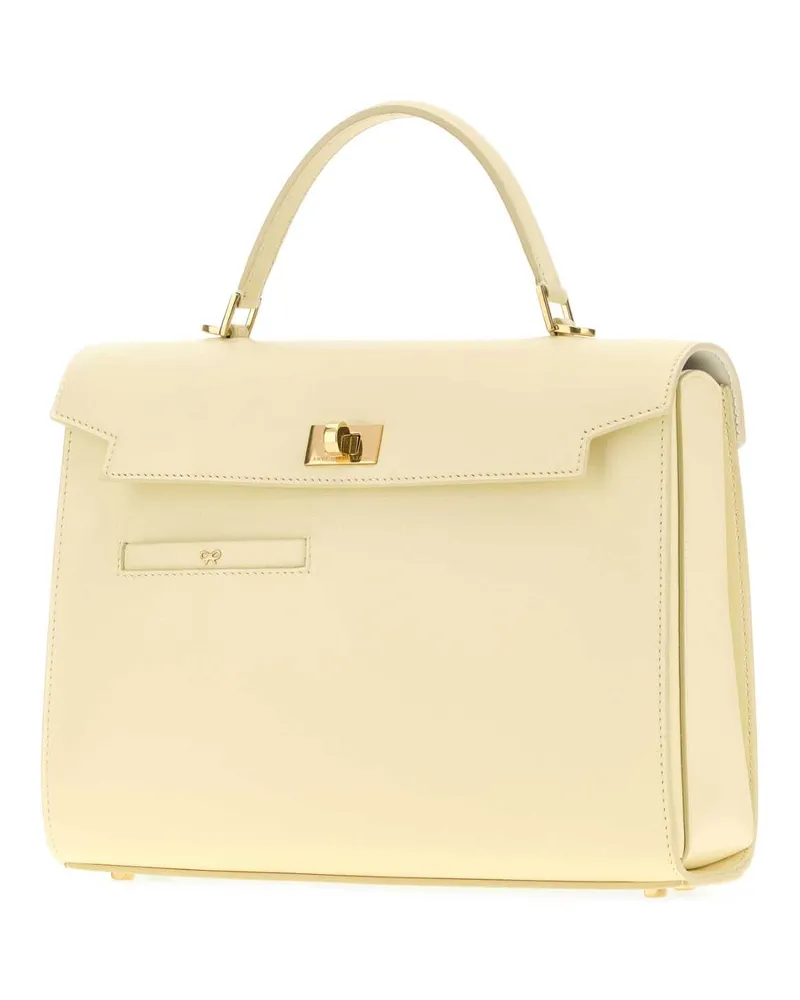 Anya Hindmarch Women's Pastel Yellow Leather Mortimer Handbag Butter Borse A Mano Bag Yellow
