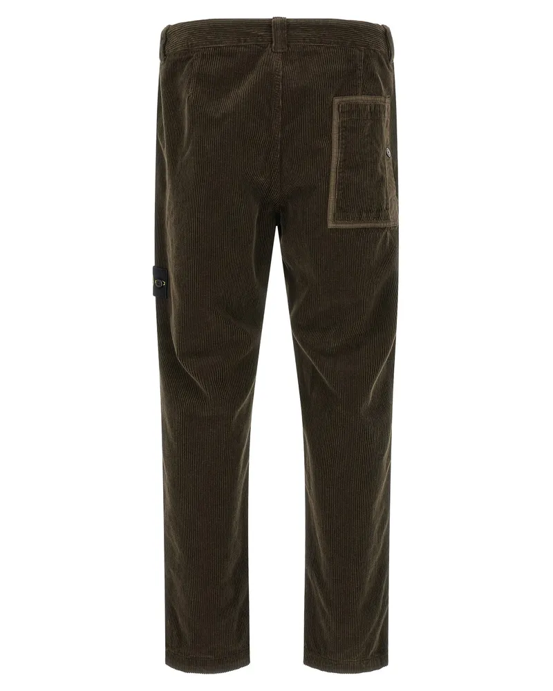 Stone Island Organic Cotton Corduroy Trousers — Charcoal Grey Charcoal