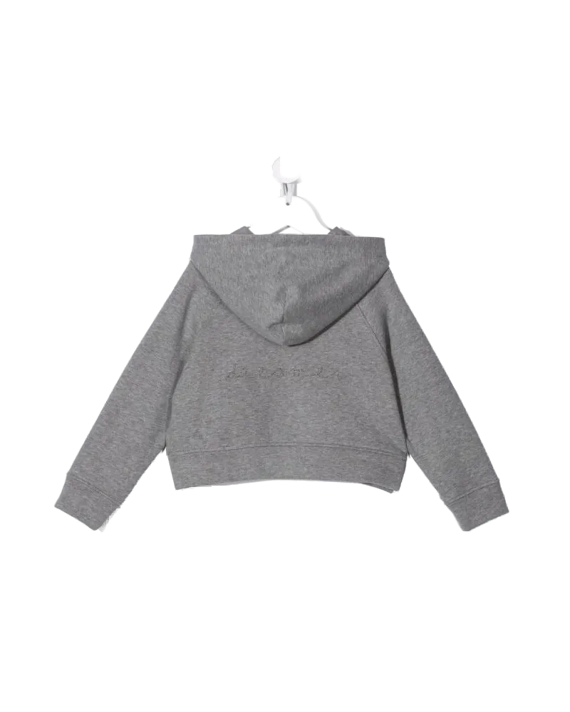 Brunello Cucinelli Kids' Cropped Pullover Hoodie Aw21 G Grey