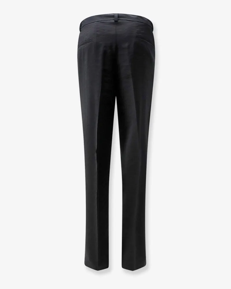 Hevò Men's Trousers Torre Canne Black Modal Black