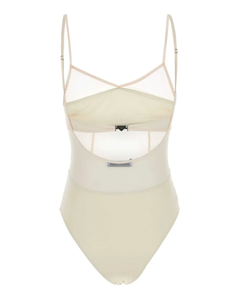 Prada Women's Light Pink Tulle Swimsuit Pesco Ea Pa Costumi Da Bagno Swimwear Pink