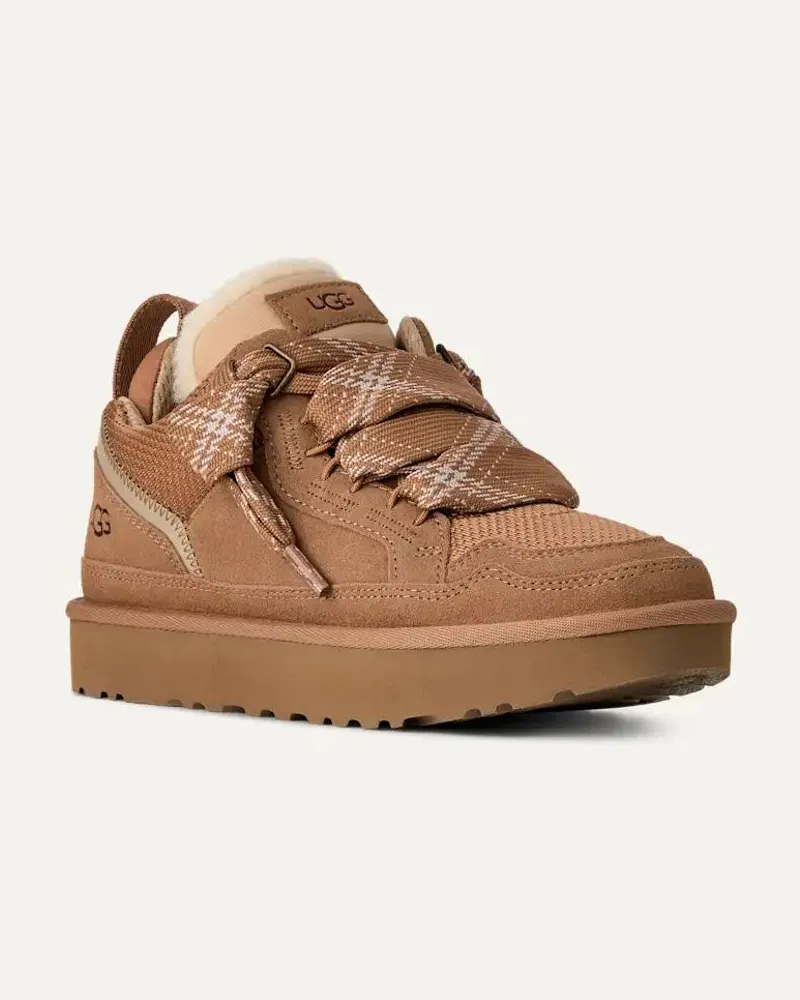UGG Suede Lug-Sole Sneaker — Tan Tan