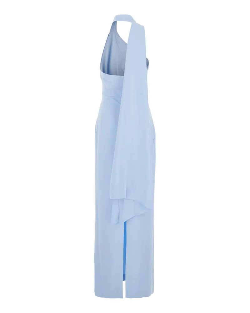 Solace London Women's Dress Demi One-Shoulder Light Blue Polyester Blue